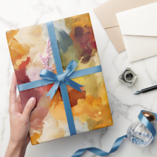 Fall Abstract Paint Wrapping Paper
