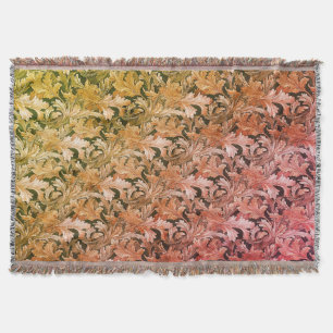 Fall Acanthus Leaves Throw Blanket
