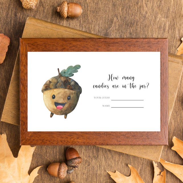 Fall acorn baby shower - guess how many candies  enclosure card (Creator Uploaded)