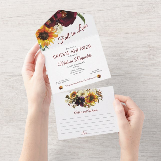 Fall All In One Bridal Shower Invitation (Tearaway)