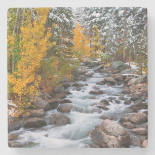 Fall along Bishop creek, California Stone Coaster