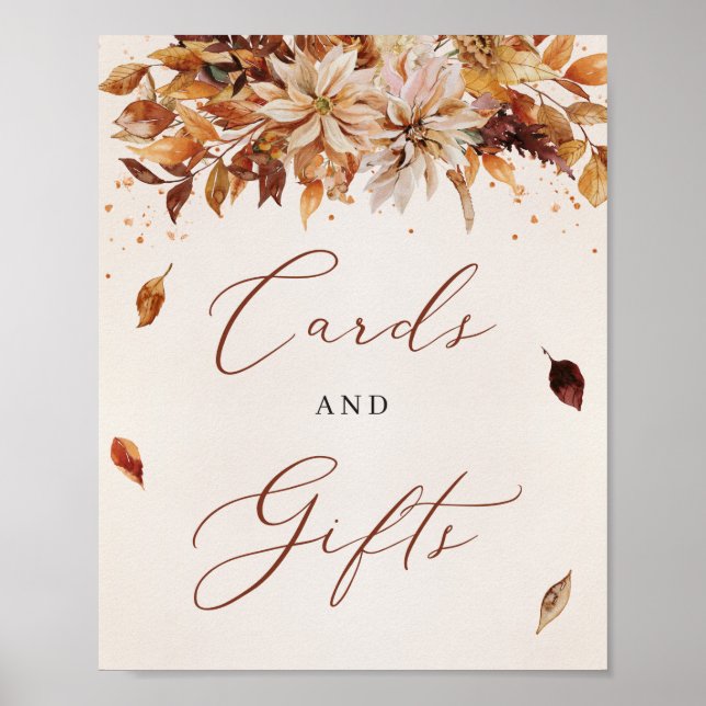 Fall and Autumn Boho Bridal Shower Contdown Sign (Front)