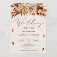 Fall and Autumn flowers and leaves Wedding Brunch