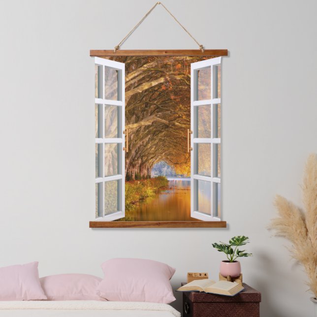 Fall and Autumn Lake Front Hanging Tapestry (Bedroom)