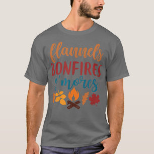 Fall Apparel, Flannels Bonfires Smores, Autumn T-Shirt