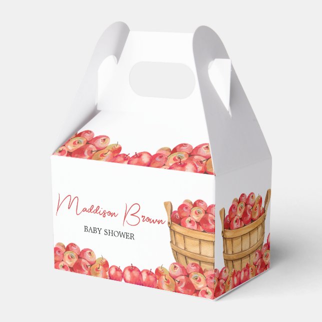 Fall Apple Basket Baby Shower Favor Box (Front Side)