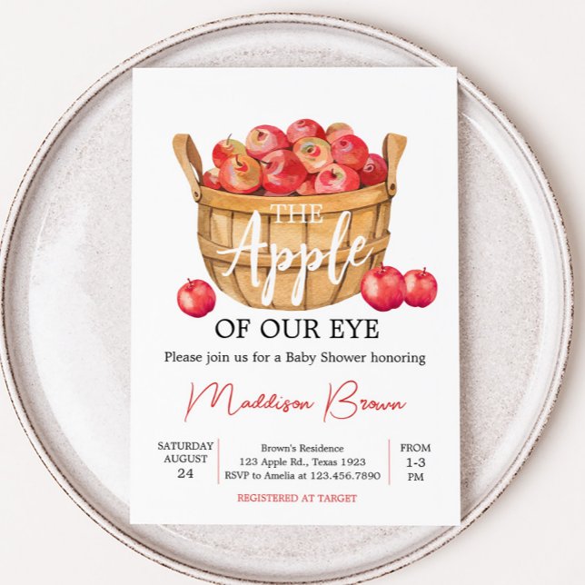 Fall Apple Basket Baby Shower Invitation (Fall Apple Baby Shower Invitation)