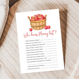 Fall Apple Basket Baby Shower Who Knows Mommy Game