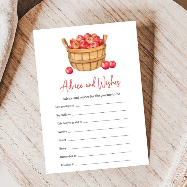 Fall Apple Basket Shower Advice and Wishes Game (Apple Baby Shower Game)