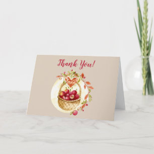 Fall Apple Basket Thank You Card