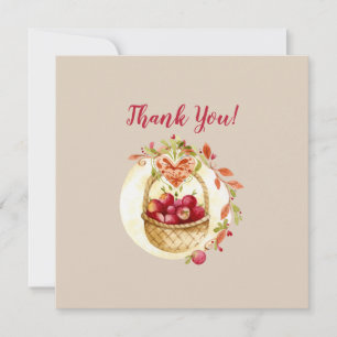 Fall Apple Basket Thank You Card