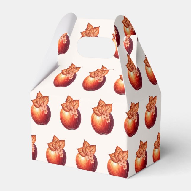 Fall Apple Bridal Shower Favor Box (Front Side)