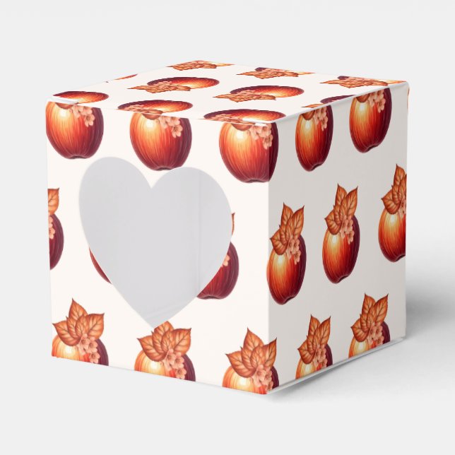 Fall Apple Bridal Shower Favor Box (Front Side)
