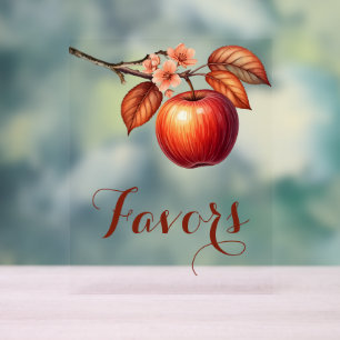 Fall Apple Bridal Shower Favours  Acrylic Sign