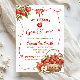 Fall Apple Bridal Shower invitation