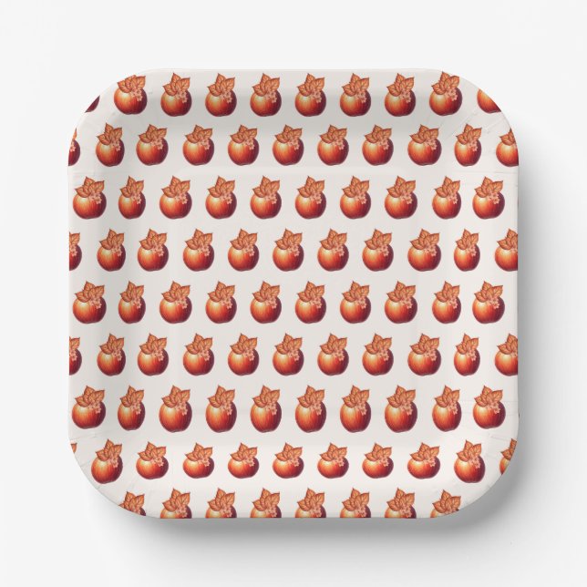 Fall Apple Bridal Shower Paper Plate (Front)