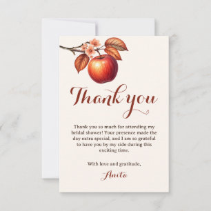 Fall Apple Bridal Shower Thank You Card