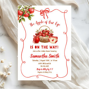Fall Apple of my eye baby shower invitation
