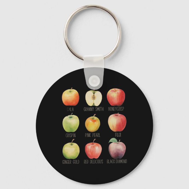 Fall Apple Picking Apple Orchard Boho Farm Fesh To Keychain (Front)