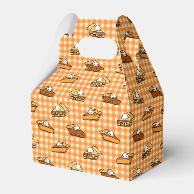 Fall Apple Pumpkin and Pecan Pie Pattern Favor Box (Front Side)