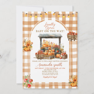Fall Apple Pumpkin Locally Grown Baby Shower Invitation