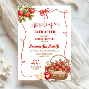 Fall Appley ever after Bridal Shower Invitation