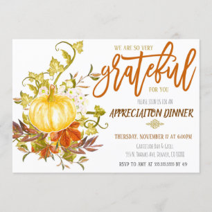 Fall Appreciation Invitation, Grateful For You Invitation