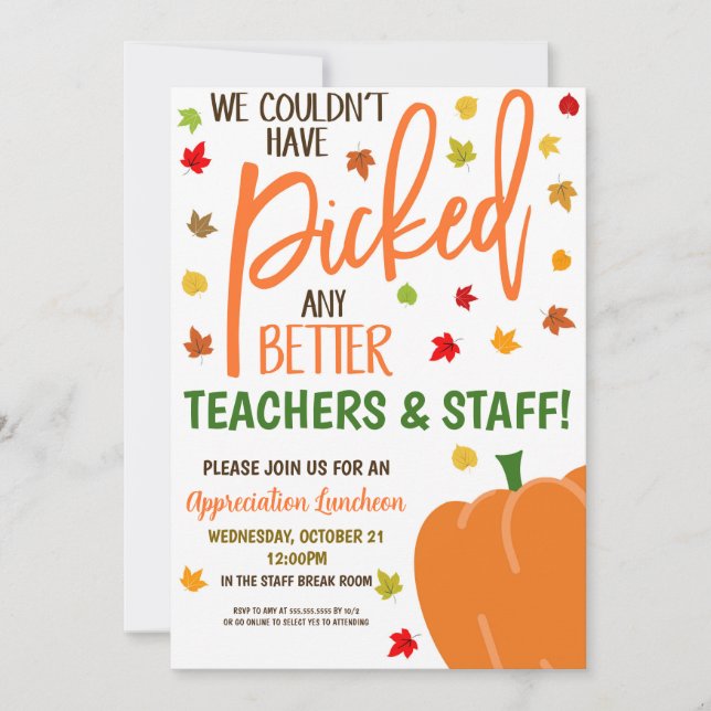Fall Appreciation Invitationn Invitation (Front)