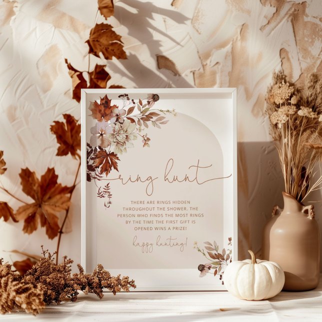Fall arch ring hunt bridal shower game poster (Creator Uploaded)