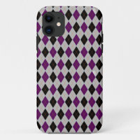 Fall Argyle Black Purple Pattern