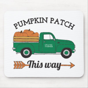 Fall Art Pumpkin Patch Old Vintage Farm Truck Art Mouse Pad