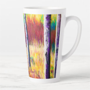 Fall Aspen Abstract Latte Mug