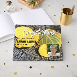 Fall Aspen Leaves & Custom Photo Special Event Guest Book