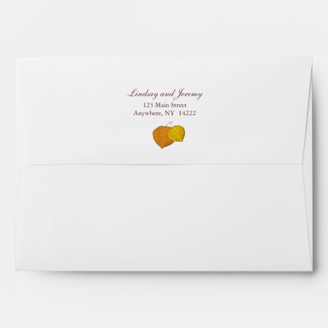 Fall Aspen Pair Invitation Envelopes (Back (Top Flap))
