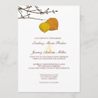 Fall Aspen Pair Wedding Invitation