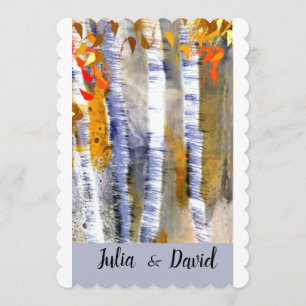 Fall Aspen Trees Custom Wedding Invitation