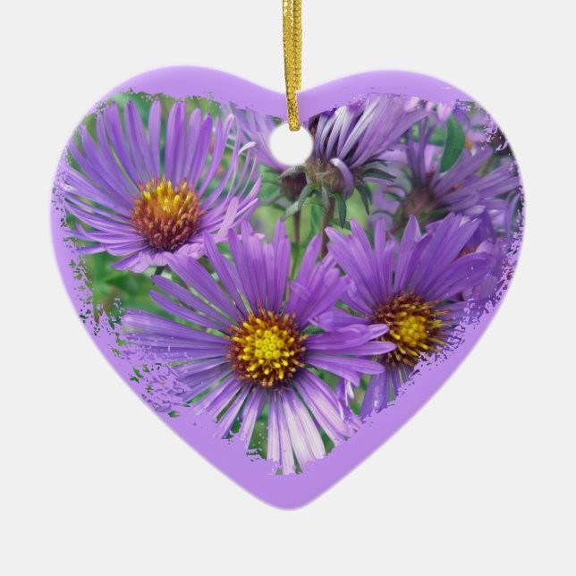 Fall Asters Christmas Ornament (Front)