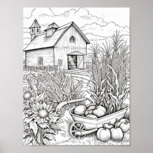 Fall/Autumn Adult Coloring Poster