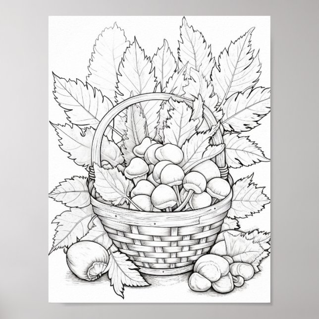 Fall/Autumn Adult Colouring Poster (Front)