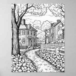 Fall/Autumn Adult Colouring Poster