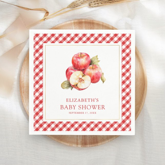 Fall Autumn Apple Of Our Eye Baby Shower Napkin (Creator Uploaded)
