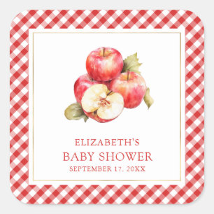 Fall Autumn Apple Of Our Eye Baby Shower Square Sticker