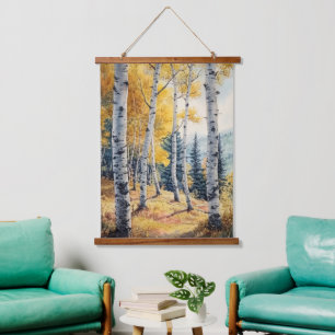 Fall Autumn Birch Trees Nature Landscape Art Hanging Tapestry