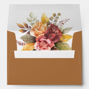 Fall Autumn Boho Terracotta Floral Return Address Envelope