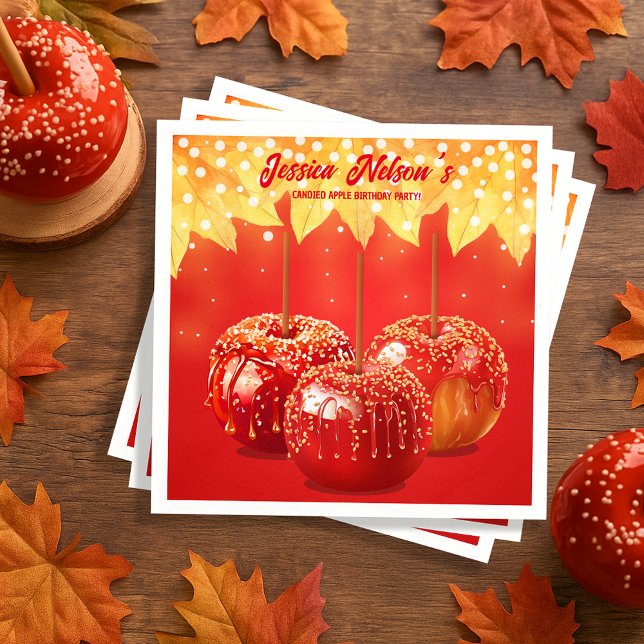 Fall Autumn Candied Apple Party Napkin (Fall Autumn Candied Apple Party Napkins
)