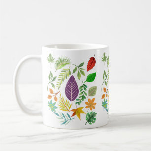 Fall Autumn Ceramic Mug   Rustic Leaves Coffee Mug