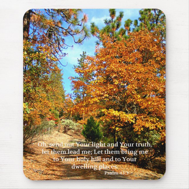Fall Autumn Christian Scripture Bible Verse Mouse Pad (Front)