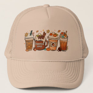 Fall Autumn Coffee Pumpkin Spice Trucker Hat