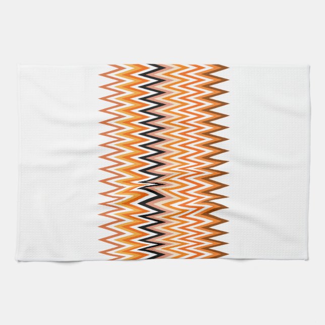 Fall Autumn Colour Chevron Pattern Kitchen Towel (Horizontal)