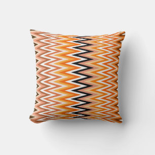 Fall Autumn Colour Chevron Pattern Throw Pillow